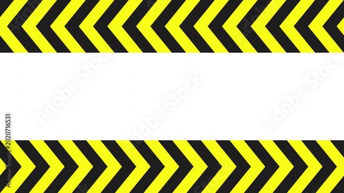 Yellow and Black Chevron Hazard Border With Blank Center Space for Safety Signage