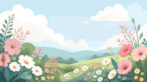 A soft, minimalist botanical composition with pink and white flowers, ideal for wellness branding, greeting cards, and organic design projects.
