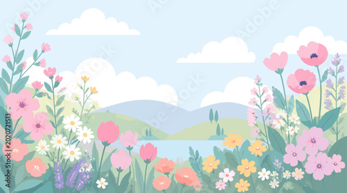 A soft, minimalist digital painting of pink blossoms and teal leaves, perfect for a calming wellness brand or modern home decor website.