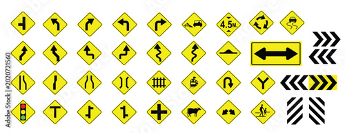 Road Sign Symphony: A comprehensive collection of road signs. each sign is a visual symphony, guiding drivers with a clear and concise language. Navigate the roads with confidence.
