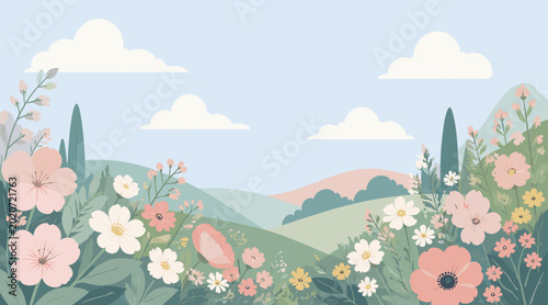 A soft, stylized pink flower with green leaves, creating a calming aesthetic perfect for wellness and beauty branding.