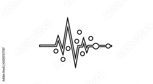 Abstract Pulse Waveform Icon with Data Nodes