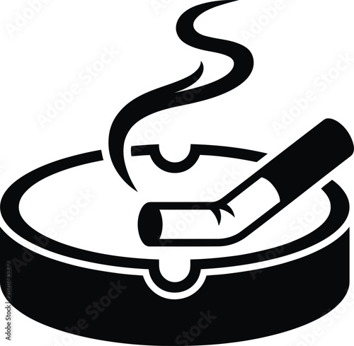 Foto Cigarette Stub Ashtray Smoking Silhouette Icon Vector