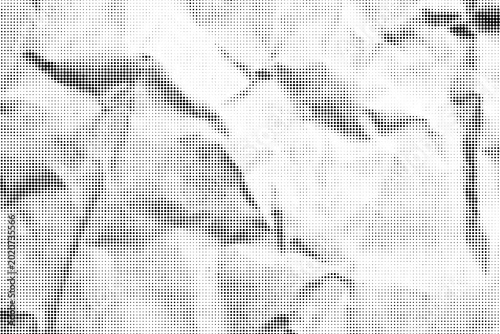 Quadro su tela Distorted Halftone Texture on Transparent Background with Crumpled Paper Effect