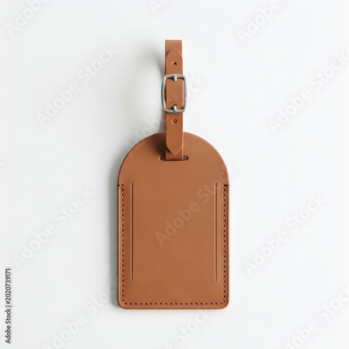 Brown leather bottle-shaped wallet on stand