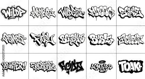 Canvastavla Graffiti Art Style Text Designs Collection.