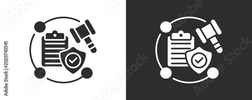 Foto Regulatory Framework Icon Set Vector Collection Isolated In Black And White