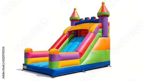 Colorful inflatable castle slide