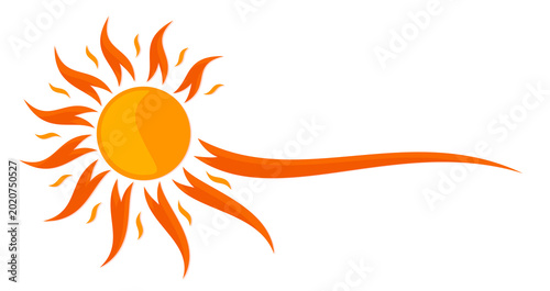 The symbol of bright summer stylized sun.