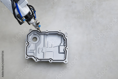 Robotic sealant application on automotive component from above