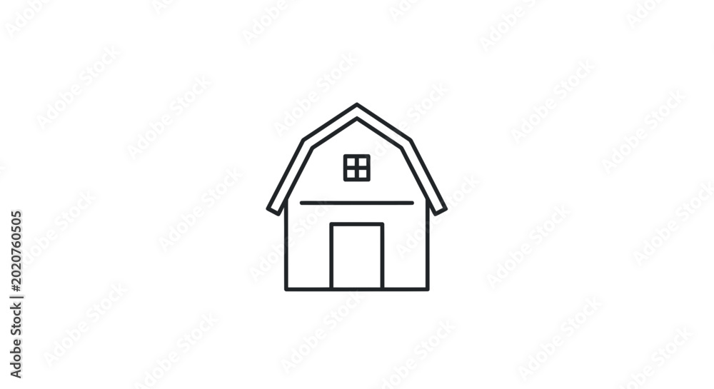 Fototapeta premium Simple Barn Outline Icon Vector Illustration