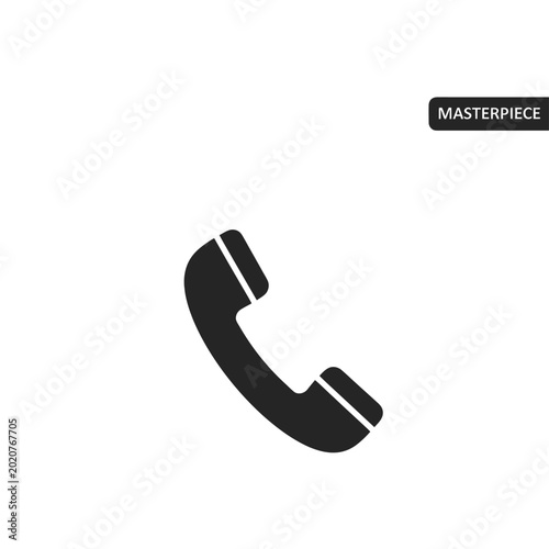 Obraz na plátne Black Telephone Handset Device Icon.