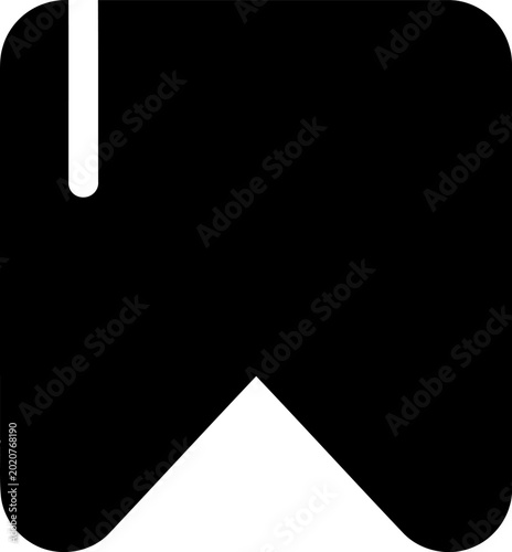Black Tooth Icon Dental Symbol.
