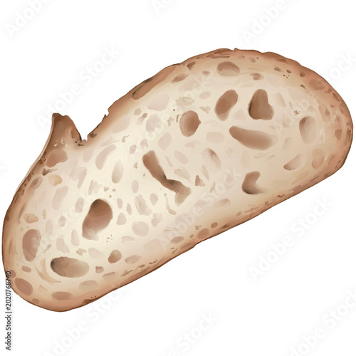 Drawing Artisan Bread Slice 