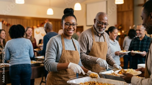 Volunteers from a church parish community extending love and support through outreach.