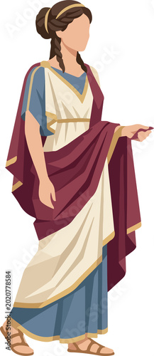 Tableau sur toile Illustration of a Roman Woman in Toga