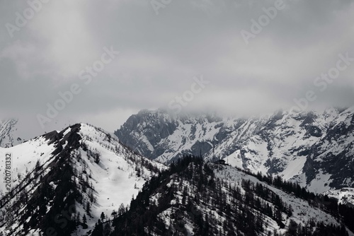 snow covered mountains
