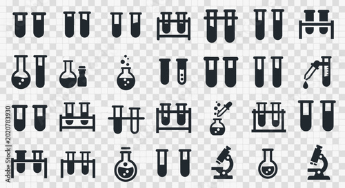 Slika na platnu Laboratory Equipment Science Icons Set.