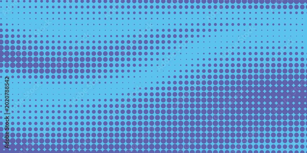 Fototapeta premium Purple and blue pop art retro background with halftone dotted design in comic style