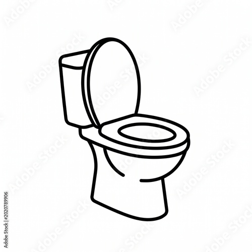 Toilet Icon Black and White Clipart