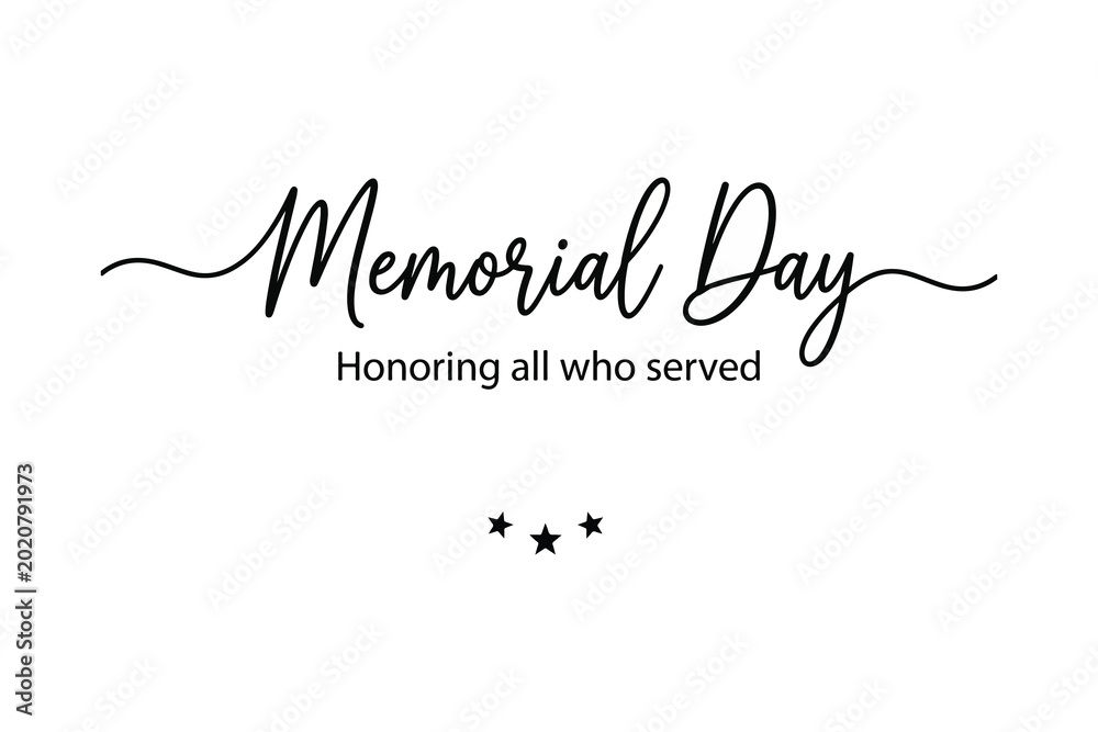 Ταπετσαρία Memorial Day Honoring All Who Served Calligraphy Design