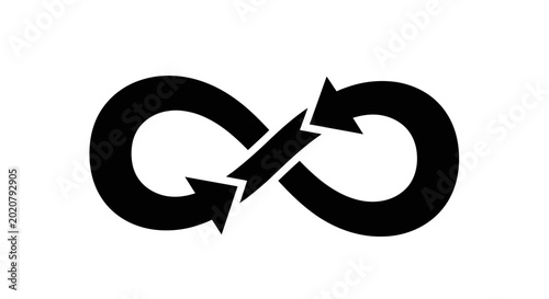 Tableau sur toile Infinity loop symbol with arrows, concept of endless cycle