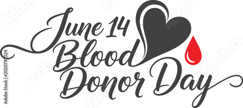 Foto June 14 blood donor day awareness campaign logo with heart