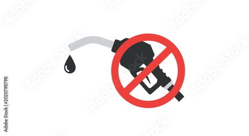 Fotografie No Gasoline Fuel Pump Prohibition Sign.