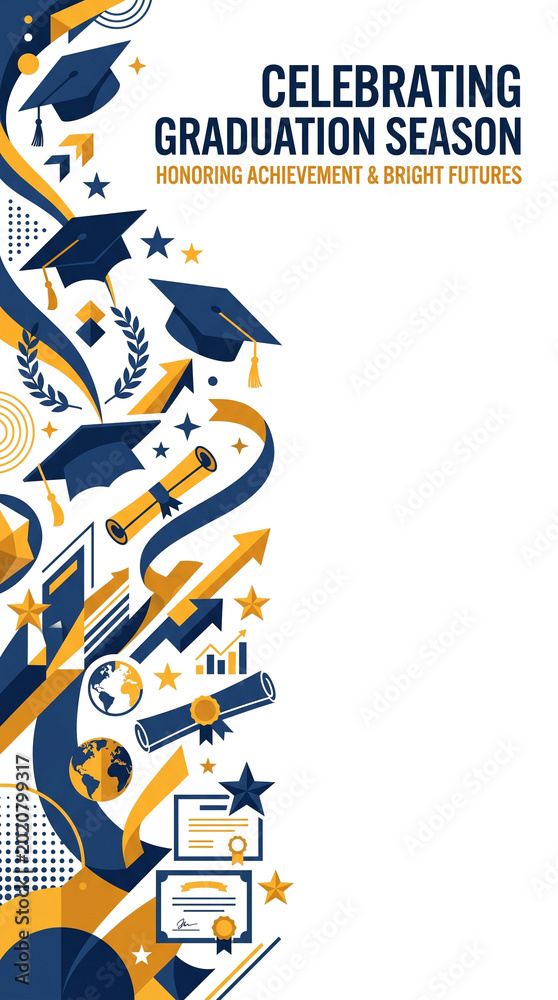 Fototapeta premium Graduation Season Social Media Template - Celebration & Success