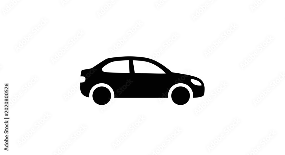 Obraz premium Car Silhouette Side View Profile.