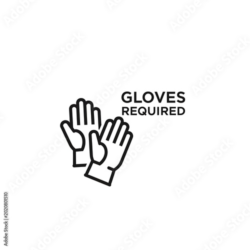 Gloves required sign icon.
