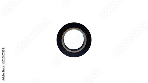 Black electrical tape roll isolated transparent background