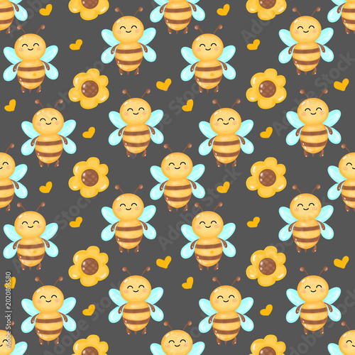 The little bee and the sweet sunflower