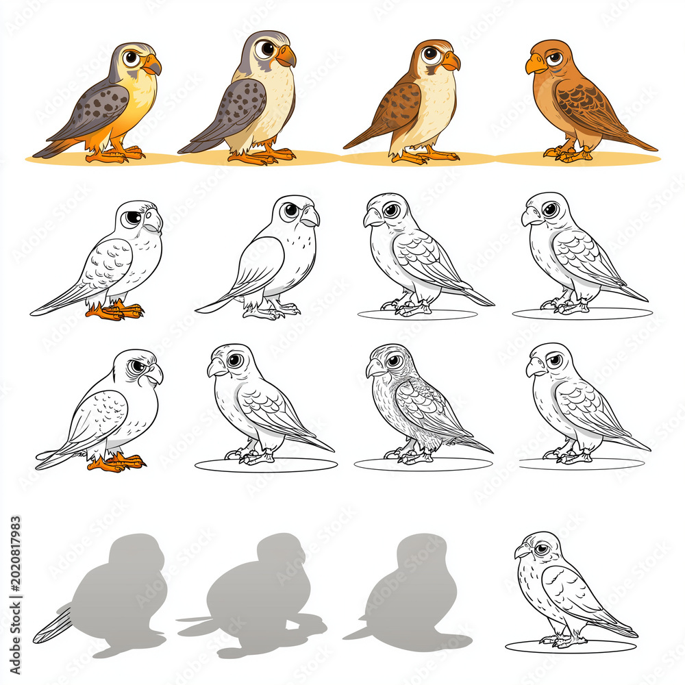 Fototapeta premium darwin's match pictures with their shadows - a cartoon ice cream and cupcake shadow matching game for kids. the illustration features cute shadows of different shapes, which the player must align with