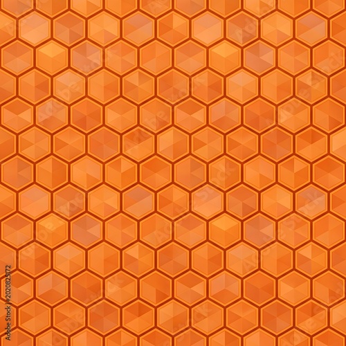 Abstract Geometric Honeycomb Pattern in Vibrant Orange Tones.