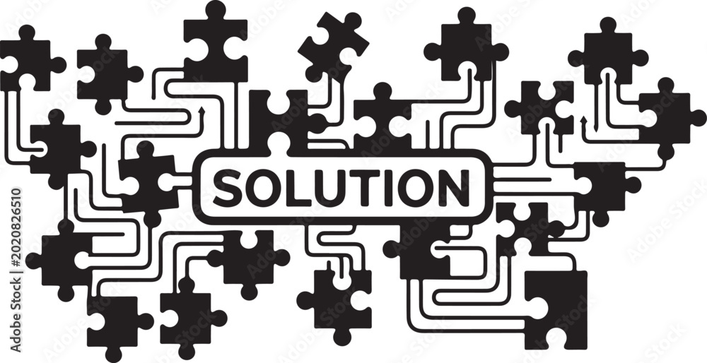 Fototapeta premium Puzzle pieces forming a solution concept image