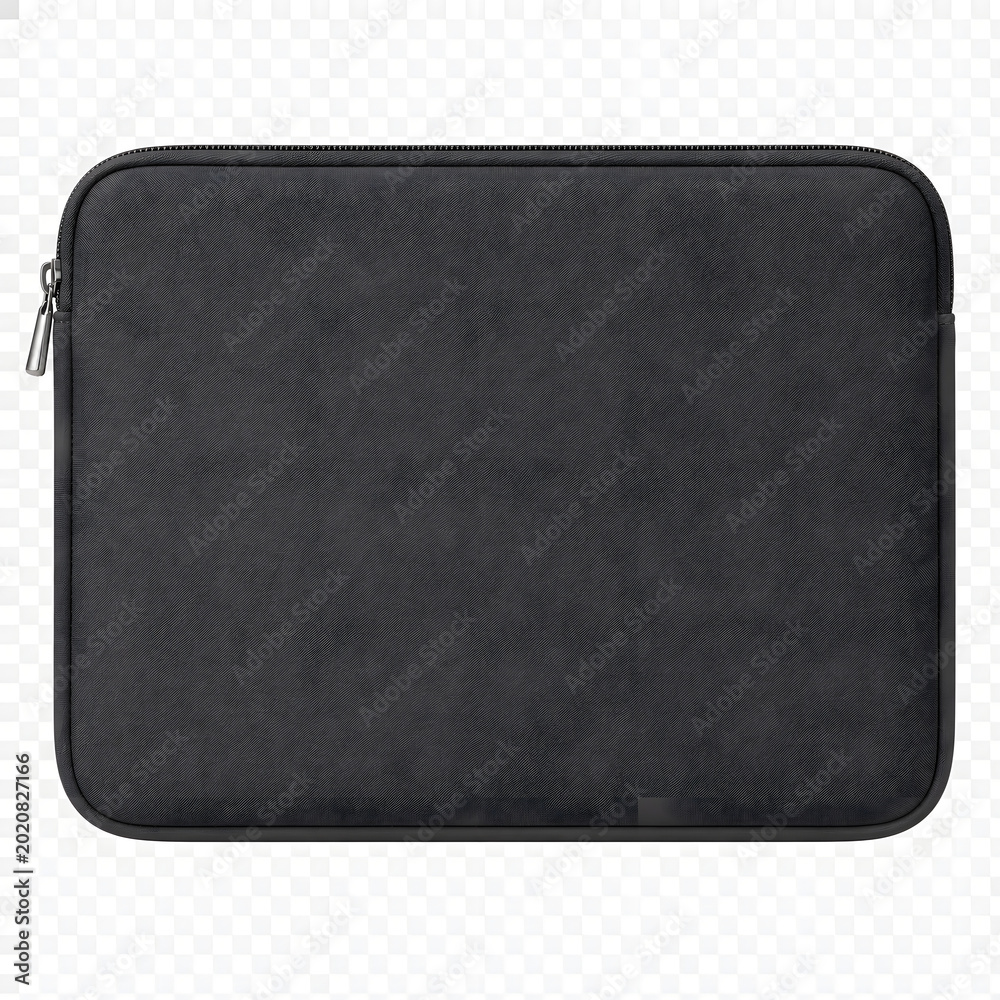 Fototapeta premium Blank laptop sleeve mockup on transparent background