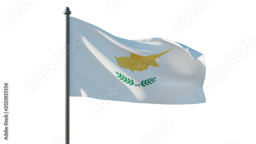 Canvas Print Cyprus flag isolated on white, transparent