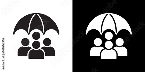Foto Protection Icon Sheet Black And White