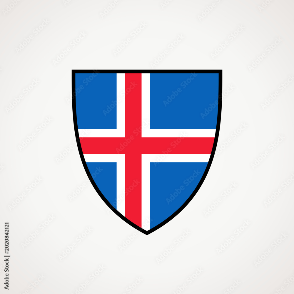 Fototapeta premium Shield with flag of Iceland