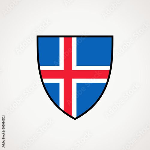 Photos Shield with flag of Iceland