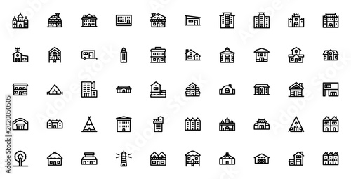 Foto Type of houses icon set