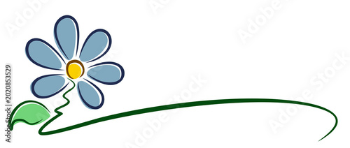 Symbol of a stylized blue flower.