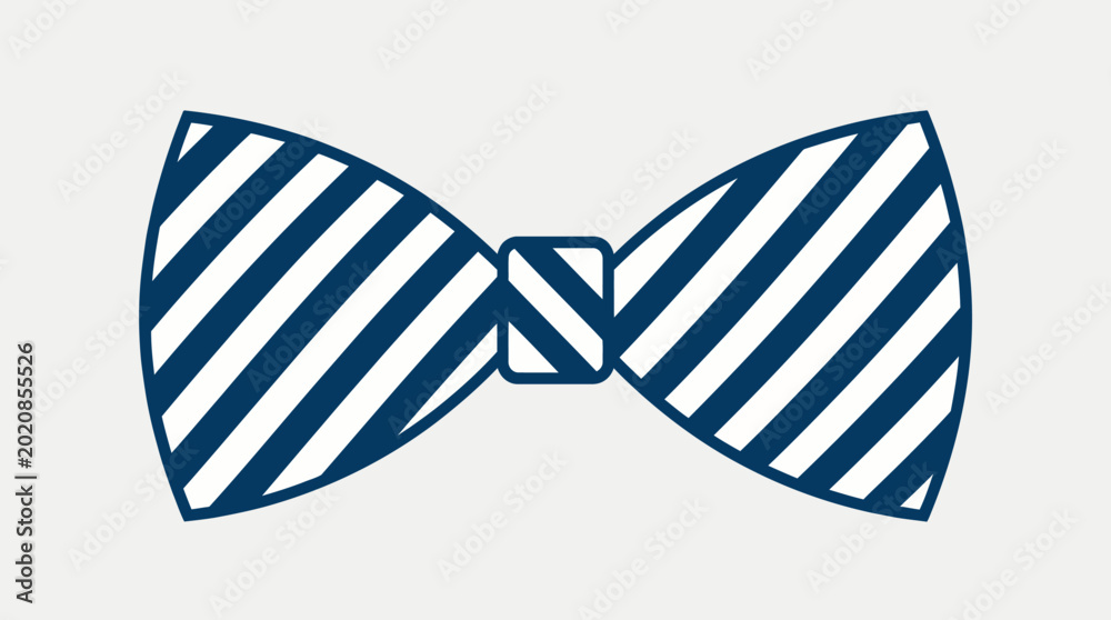 Obraz premium Blue and White Striped Bow Tie for Formal Mens Fashion