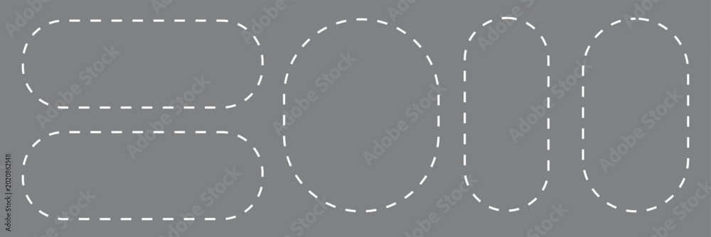 Foto Set of rectangle shapes with dashed lines