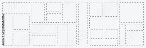 Εκτύπωση καμβά Set of rectangle shapes with dashed lines