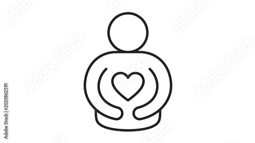 Canvastavla Human hands holding heart icon illustration for love, care, kindness, and empath