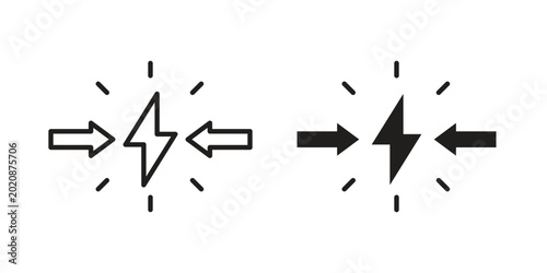 Photos Conflict icon collection. Vector icon illustrated