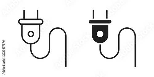 Quadro em tela Electrical plug icon collection. Vector icon illustrated