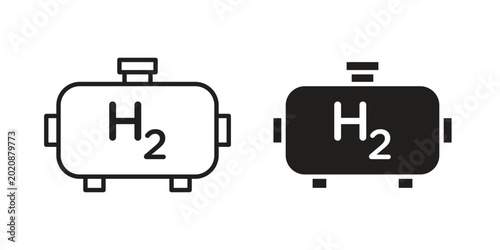 Obraz na płótnie Hydrogen gas tank icon collection. Vector icon illustrated